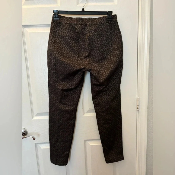 Peruvian Connection Ryder Pants Womens Size 8 Brown Black Skinny Leg Button Hem - Picture 3 of 6